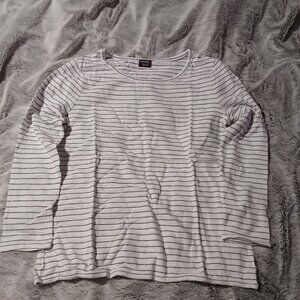 Untuckit Women's Leoville Black and White  Long Sleeve  Tee  Sz Large